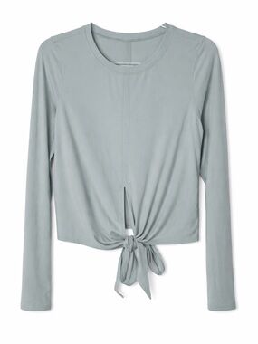 Lululemon Women's Time to Restore Tie Front Long Sleeve Top Green Size S